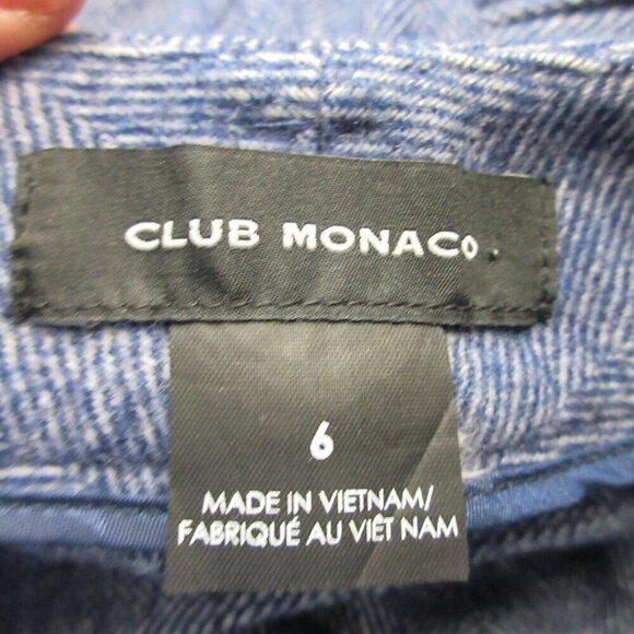 Club Monaco Women's Chambray Pants Wool Stretch Cropped Casual 6 Blue 304 - Picture 3 of 9